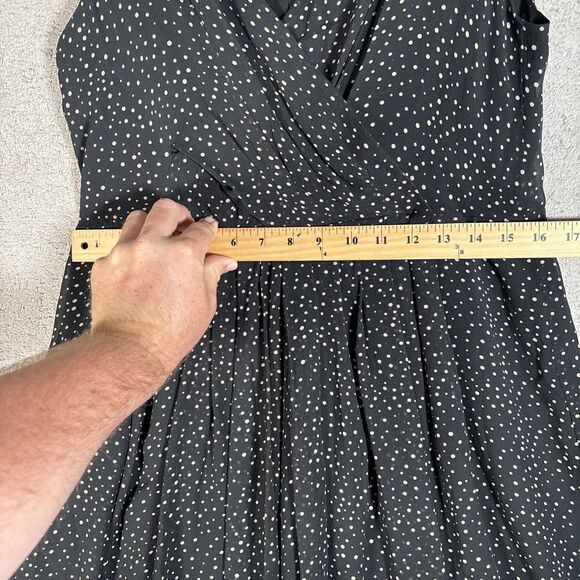 Vintage Talbots Petites Silk Chiffon Dress PXS Polka Dot AOP Faux Wrap Fit Flare - Picture 6 of 14